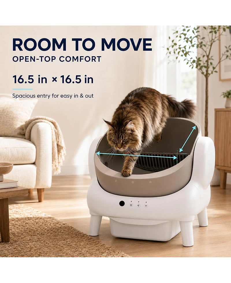 Cumrige WiFi Self-Cleaning Litter Box for Multiple Cats