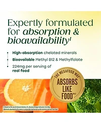 MegaFood Advanced Multivitamin for Men 40+ with Choline, Methyl B12, Methylfolate, Vitamin C and D3 and Zinc