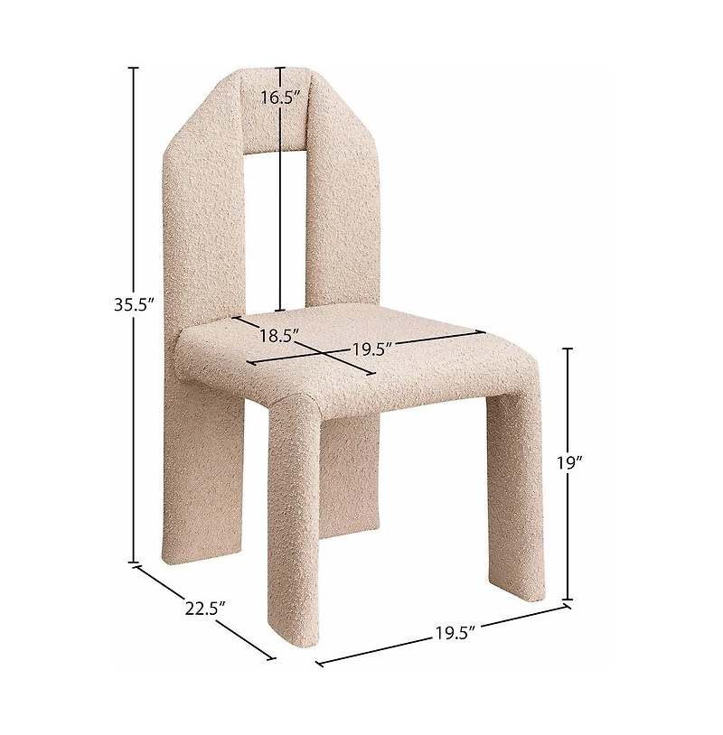 Meridian Furniture Bennett Boucle Fabric Dining Chair, Set of 2
