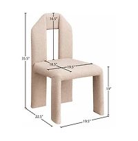 Meridian Furniture Bennett Boucle Fabric Dining Chair, Set of 2