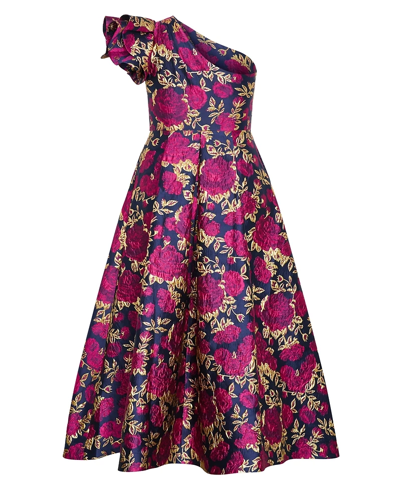 City Chic Plus Grand Gala One-Shoulder Jacquard Maxi Dress