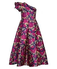 City Chic Plus Grand Gala One-Shoulder Jacquard Maxi Dress