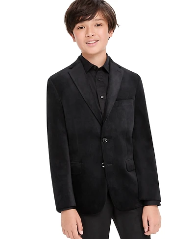 Michael Kors Boys' 4-20 Velvet Knit Single-Breasted Blazer