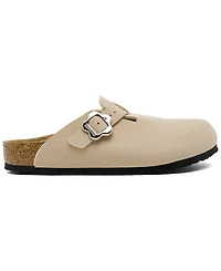 Birkenstock Little Kid's Boston Suede Leather Flower Buckle Clogs from Finish Line
