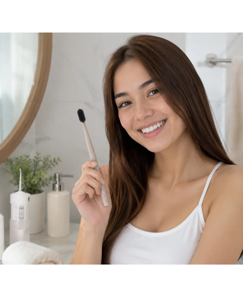 Pursonic Essentials Bundle: 3 Packs of 100% Cedarwood Toothbrushes (6-Pack Each) – 18 Natural Toothbrushes