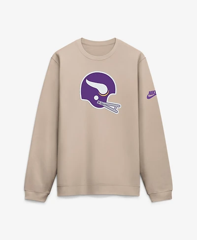 Nike Men's Minnesota Vikings I-Formation Rewind Club Fleece-Lined Crew Sweatshirt