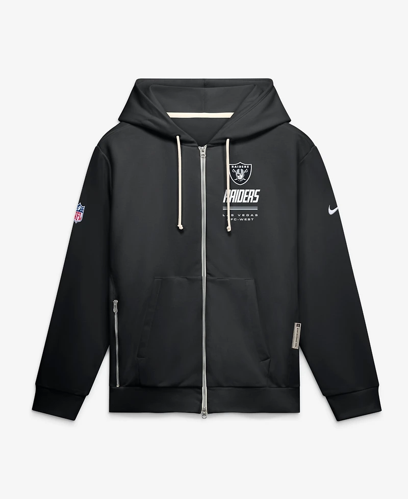 Nike Men's Las Vegas Raiders Sideline Standard Issue Quarterback Scramble Full-Zip Hooded Loose-Fit Hoodie
