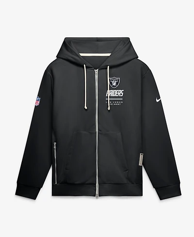 Nike Men's Las Vegas Raiders Sideline Standard Issue Quarterback Scramble Full-Zip Hooded Loose-Fit Hoodie