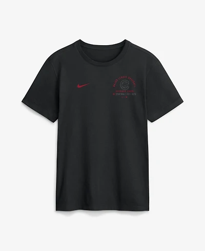 Nike Men's Chicago Cubs Split Logo Screen-Print Graphic Crewneck T-Shirt