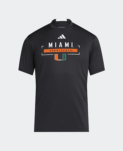 adidas Men's Miami Hurricanes D4T Tri-Blend Slim-Fit Crewneck T-Shirt