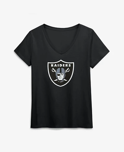 Logo Athletic Women's Las Vegas Raiders V-Neck Short-Sleeve T-Shirt