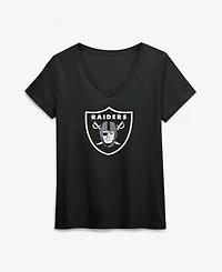 Logo Athletic Women's Las Vegas Raiders V-Neck Short-Sleeve T-Shirt