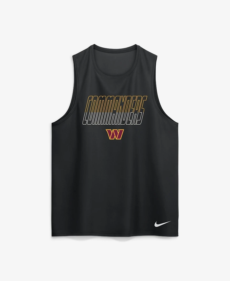 Nike Men's Washington Commanders Kickoff Miler Dri-fit Crewneck Screen-Print Tank