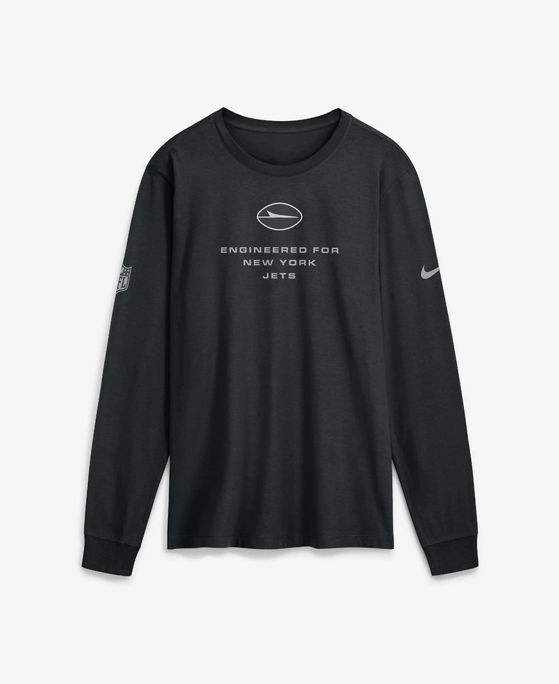 Nike Men's New York Jets Sideline Bold Arch Star Screen Print Long-Sleeve T-Shirt