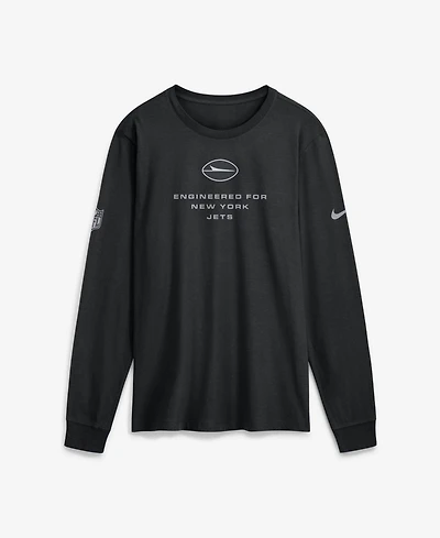 Nike Men's New York Jets Sideline Bold Arch Star Screen Print Long-Sleeve T-Shirt