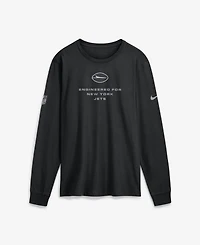 Nike Men's New York Jets Sideline Bold Arch Star Screen Print Long-Sleeve T-Shirt