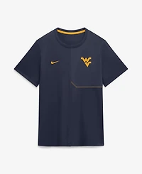 Nike Men's West Virginia Mountaineers Sideline Coaches Dri-fit Mesh Paneling T-Shirt