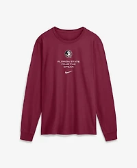 Nike Men's Florida State Seminoles Long-Sleeve Crewneck Screen Print Graphics T-Shirt