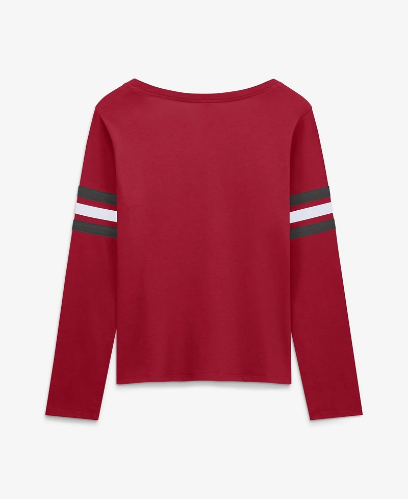 Fanatics Women's Tampa Bay Buccaneers Team First Coverage Scheme Lace-Up Long-Sleeve T-Shirt