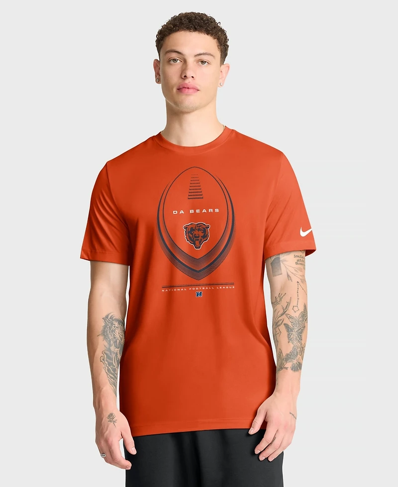 Nike Men's Chicago Bears Legend Icon Crew Neck Screen-Print Graphics T-Shirt