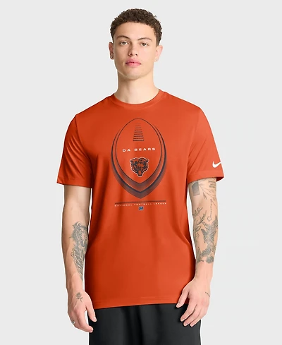 Nike Men's Chicago Bears Legend Icon Crew Neck Screen-Print Graphics T-Shirt