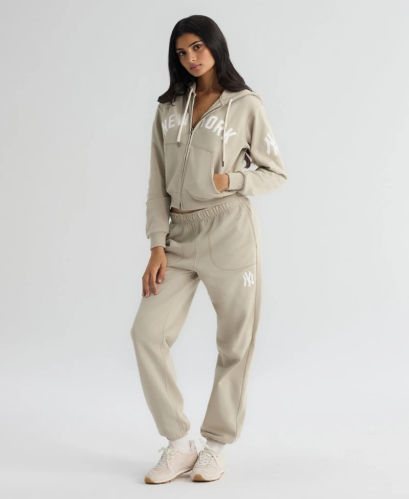 Fanatics Women's New York Yankees Iconic Terry Full-Zip Cropped Fit Hoodie