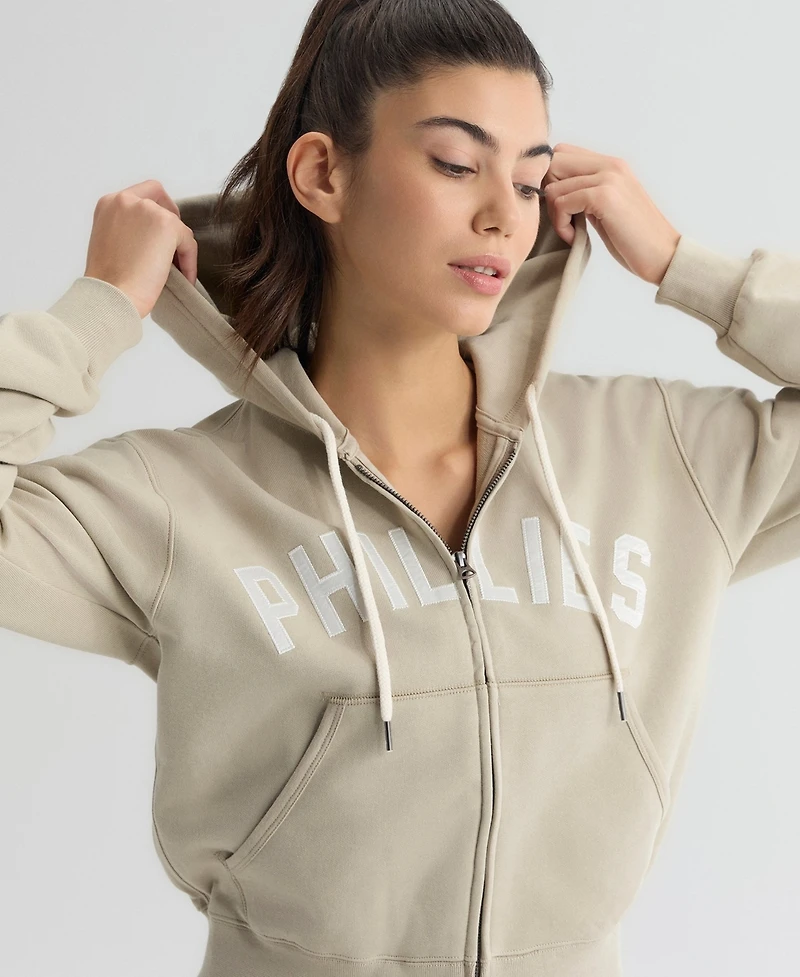 Fanatics Women's Philadelphia Phillies Iconic Terry Cropped Full-Zip Hoodie