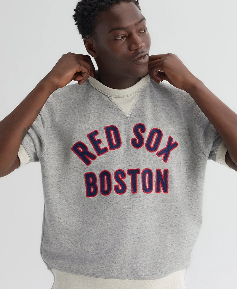 Fanatics Men's Boston Red Sox Iconic Relaxed-Fit Pre-Season Terry Short-Sleeve Sweatshirt