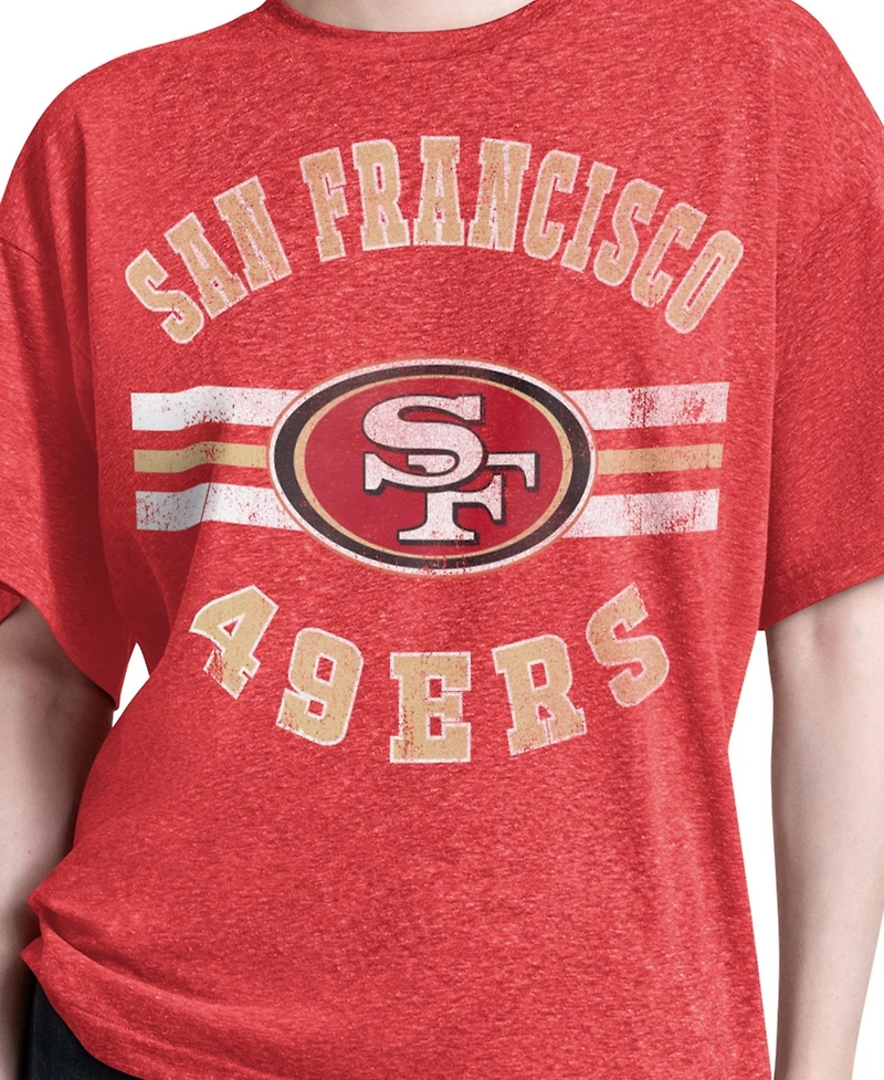 Starter Women's San Francisco 49ers Jump Shot Distressed Tri-Blend Boyfriend T-Shirt