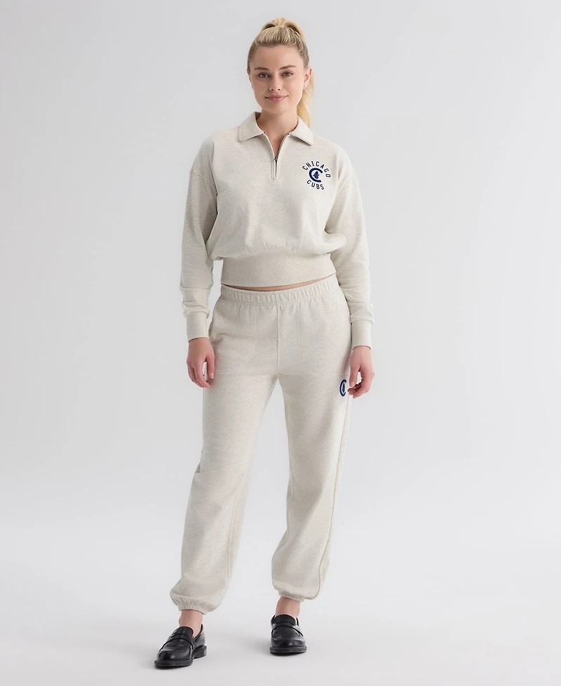 Fanatics Women's Chicago Cubs Quarter-Zip Cropped Sweatshirt