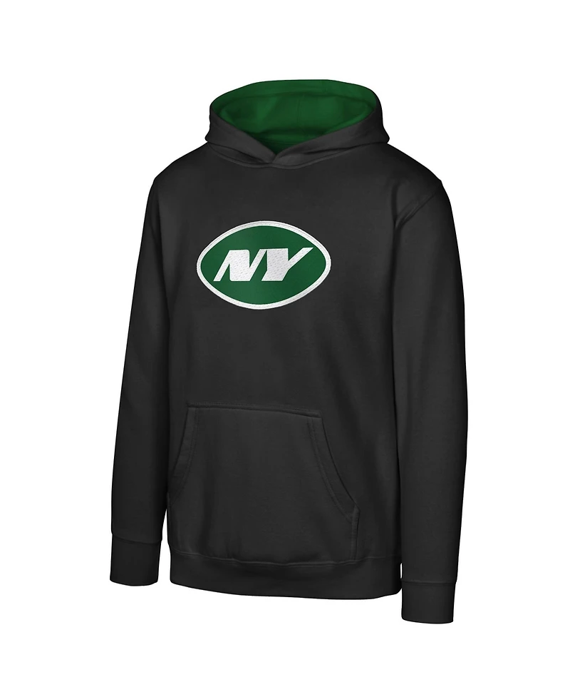 Outerstuff Big Boys and Girls Black New York Jets Prime Pullover Hoodie
