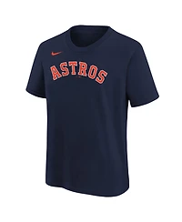 Nike Big Boys and Girls Athletic Navy Houston Astros Wordmark T-Shirt