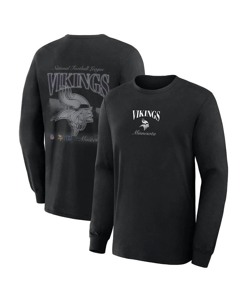 Fanatics Men's Minnesota Vikings Midnight Falls Long-Sleeve Crewneck T-Shirt