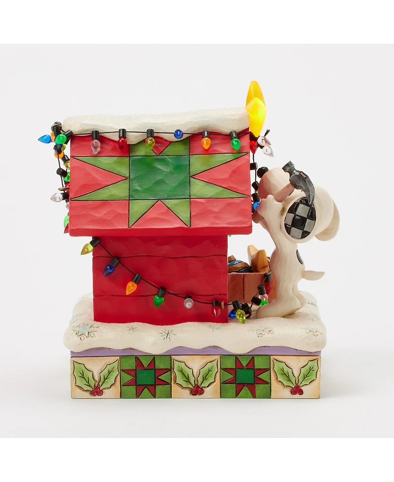 Jim Shore Peanuts Snoopy Decorating Led Doghouse Figurine