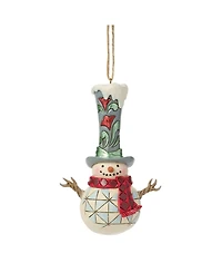 Jim Shore Heartwood Creek Snowman with Tall Top Hat Hanging Ornament