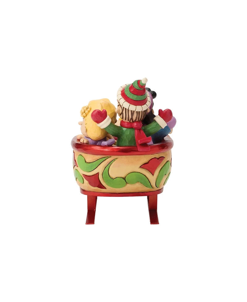 Jim Shore Peanuts Snoopy and Friends in Sleigh Figurine