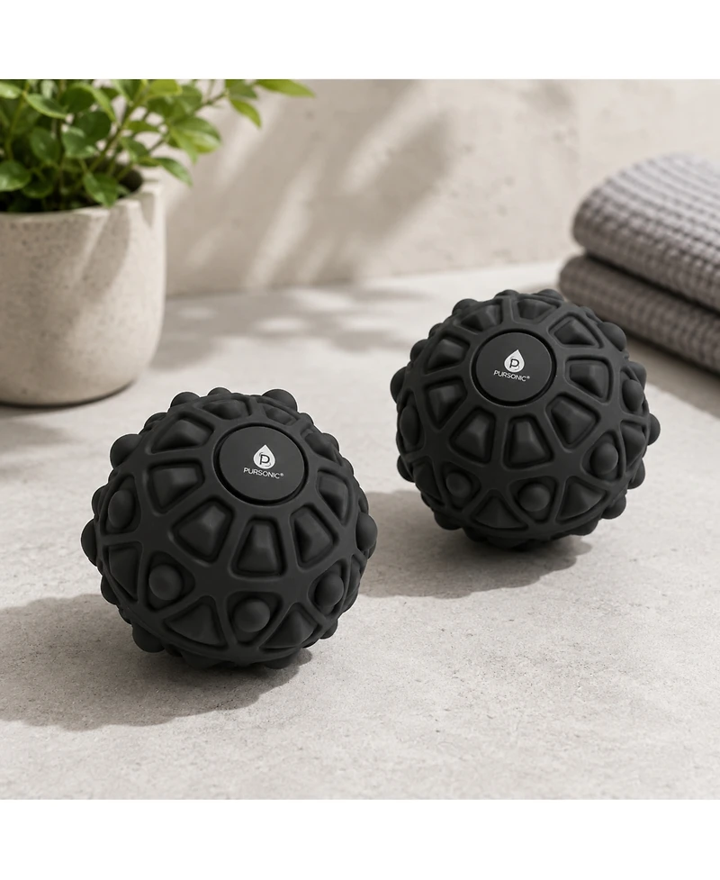 Pursonic 2-Pack Vibrating Massage Balls - Double the Power for Deep Muscle Relief