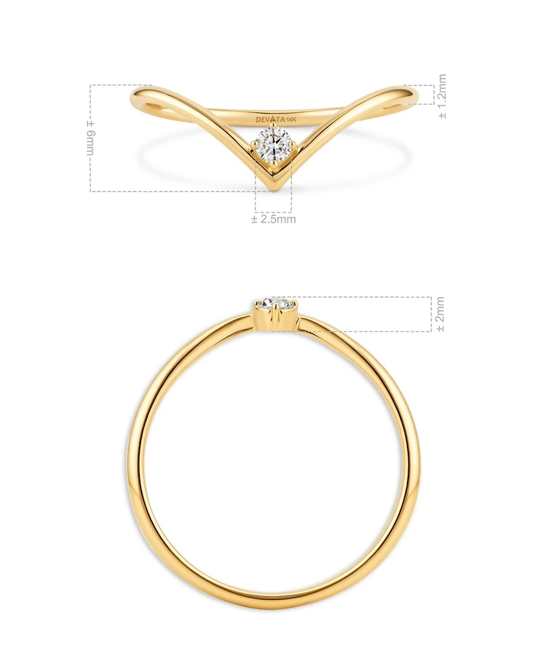 Devata Chevron Ring 14K Gold