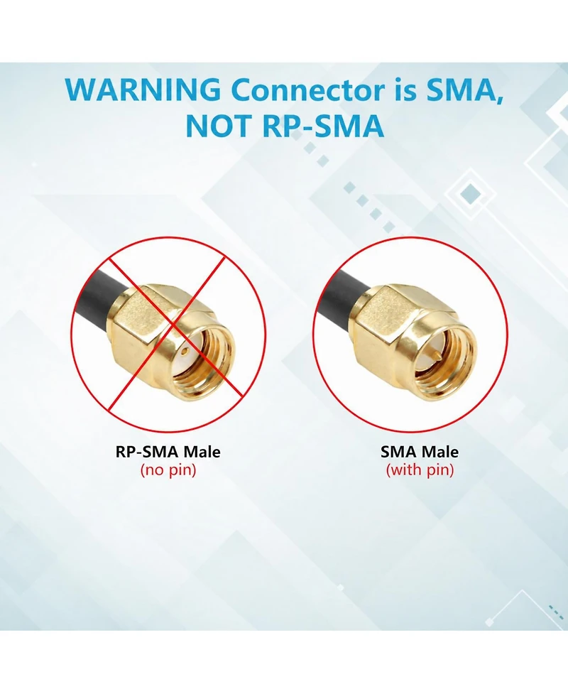 Lofree RG316 50 Ohm Sma Male to Sma Male Flexible Coaxial Antenna Extension Cable Compatible with Sma Female Adapters or Sma Devices