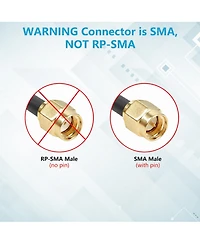 Lofree RG316 50 Ohm Sma Male to Sma Male Flexible Coaxial Antenna Extension Cable Compatible with Sma Female Adapters or Sma Devices