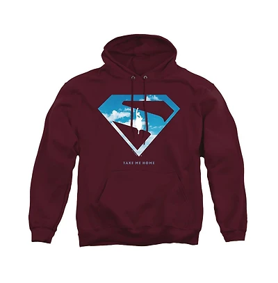 Superman Men's Cloud Shield Graphic Kangaroo-Pocket Pullover Hoodie