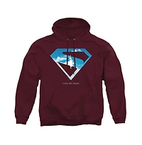 Superman Men's Cloud Shield Graphic Kangaroo-Pocket Pullover Hoodie