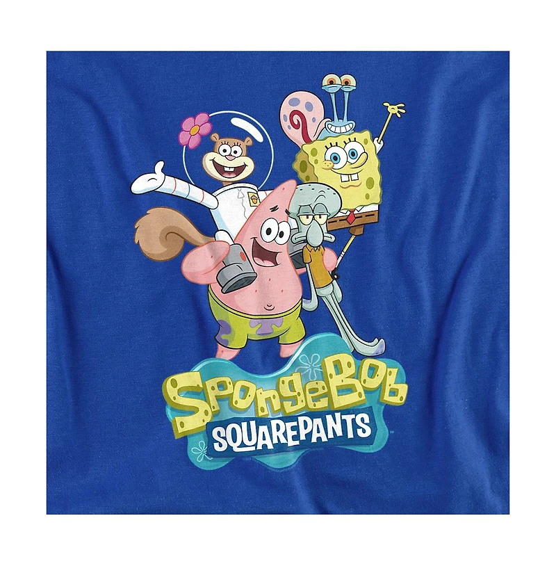 SpongeBob SquarePants Men's Group Shot Graphic Long-Sleeve Crewneck Sweatshirt