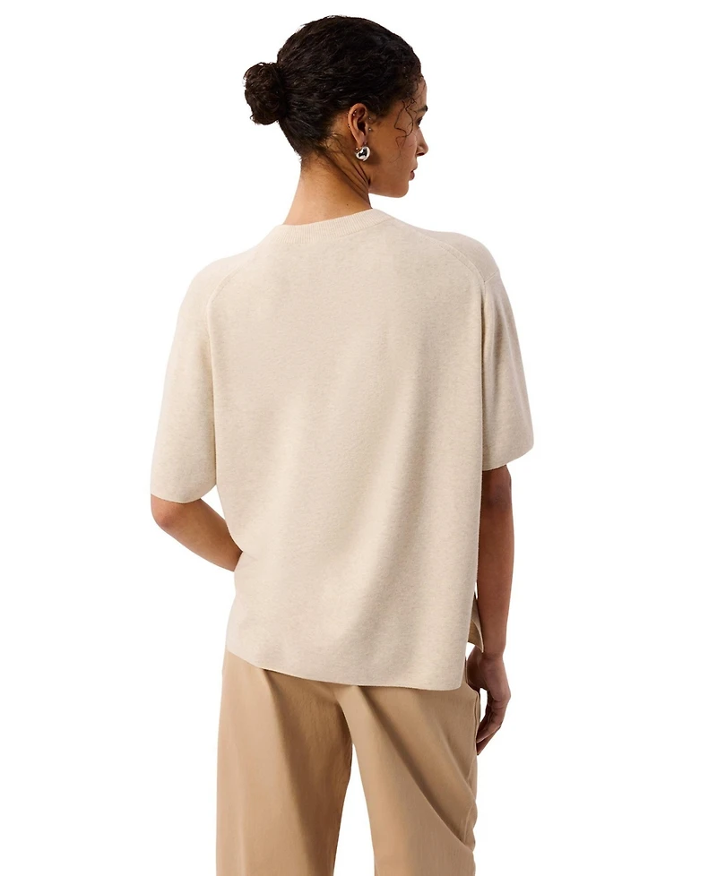 Whistles Women's Draped Fine Knit T-Shirt