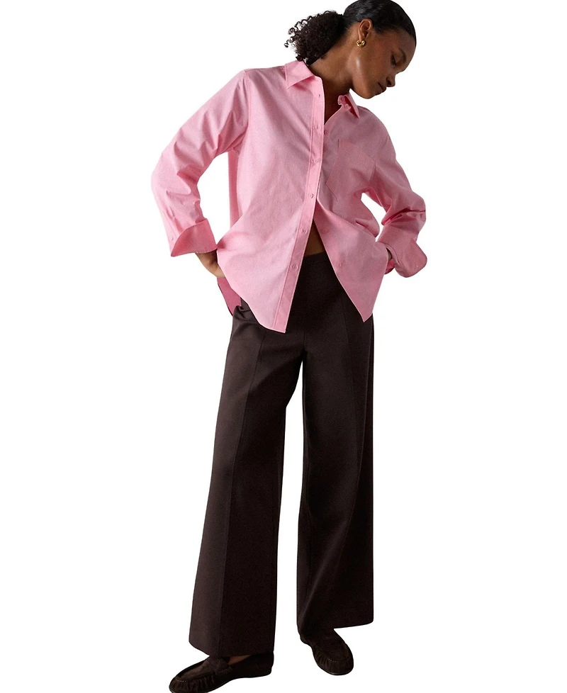 Whistles Women's Ponte Mid-Rise Wide-Leg Trousers