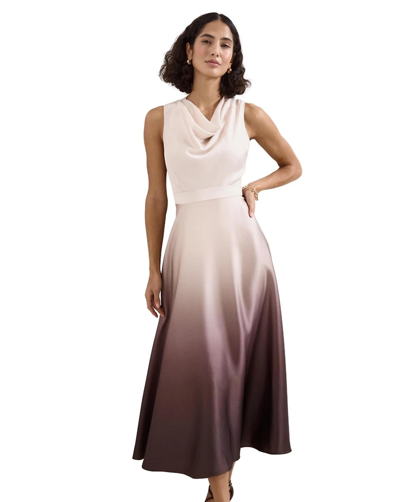 Phase Eight Women's Cheryl Ombre Cowl Neck Midi Dress