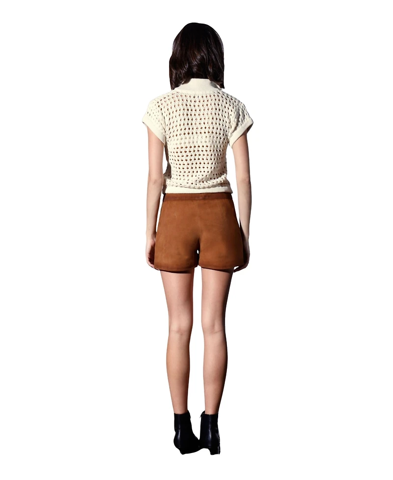 Walter Baker Women's Laura Open-Knit Polo Top