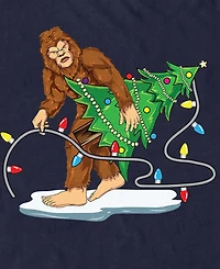 Fifth Sun Men's Bigfoot Christmas Cotton T-Shirt