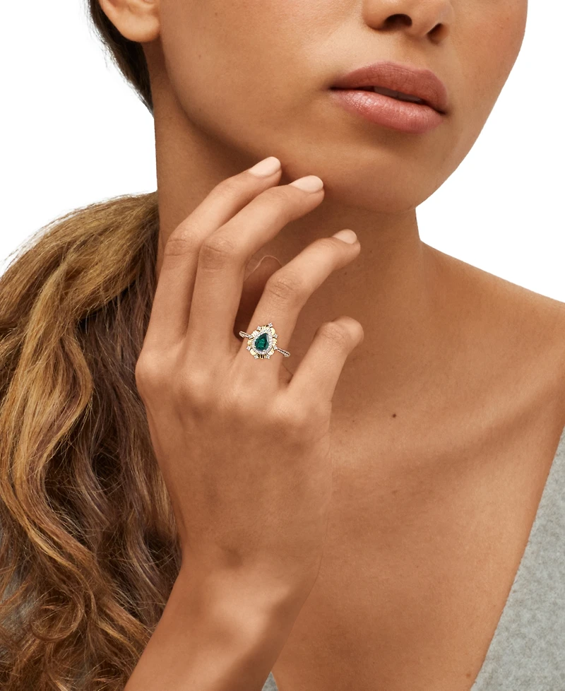 Macy's Ruby (3/4 ct. t.w.) & White Sapphire (1/3 Ring 14k Yellow Gold-Plated Sterling Silver (Also Emerald)