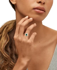 Macy's Ruby (3/4 ct. t.w.) & White Sapphire (1/3 Ring 14k Yellow Gold-Plated Sterling Silver (Also Emerald)